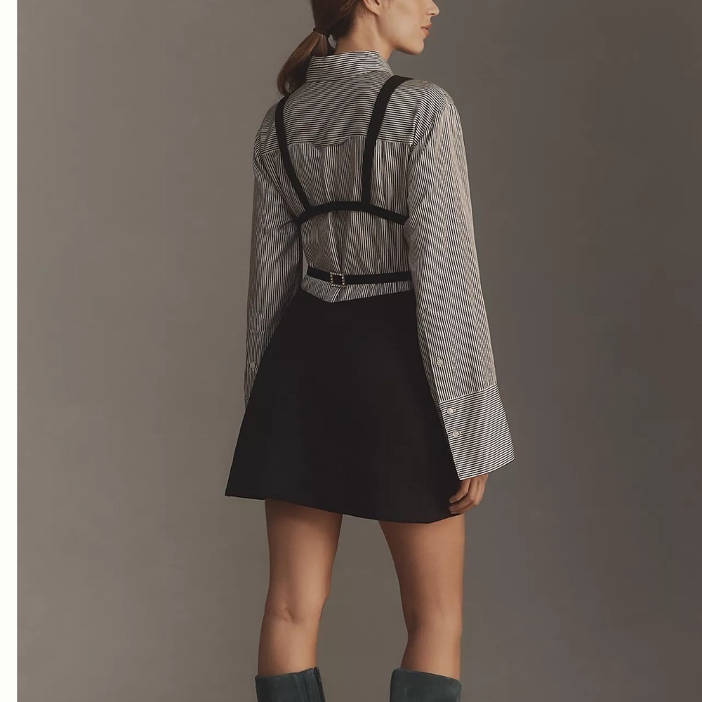 Anthropologie Black Mini Dress with Silver Accents - Picture 2 of 5